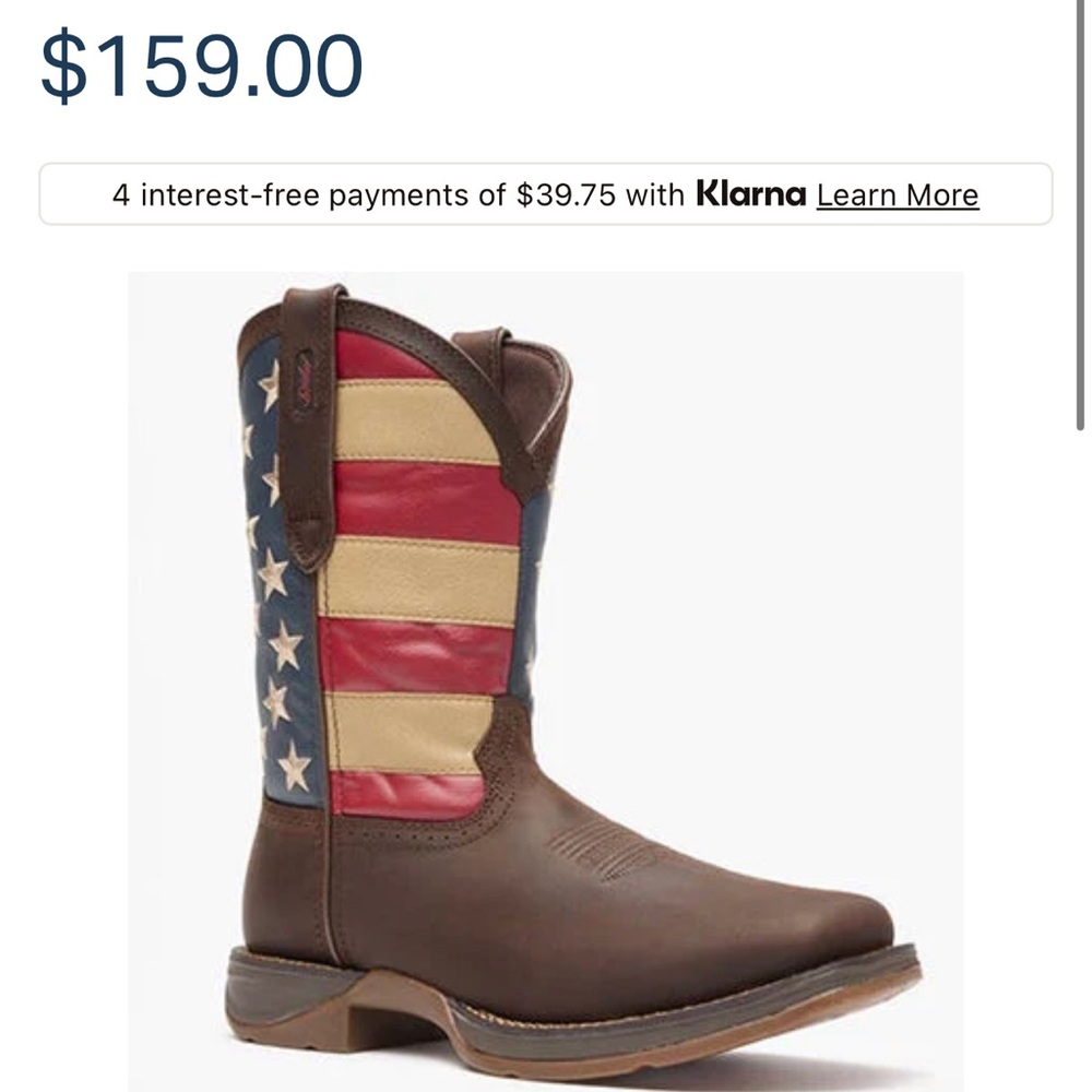 DURANGO MEN'S PATRIOTIC SQUARE TOE WESTERN BOOTS